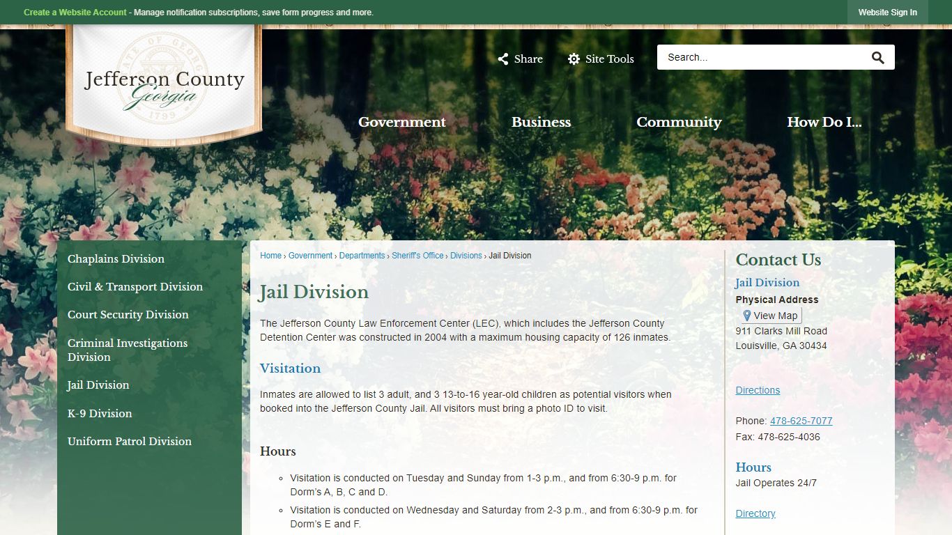 Jail Division | Jefferson County, GA - Official Website